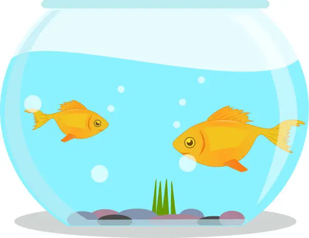 Vector illustration of FISHBOWL FISHTANK