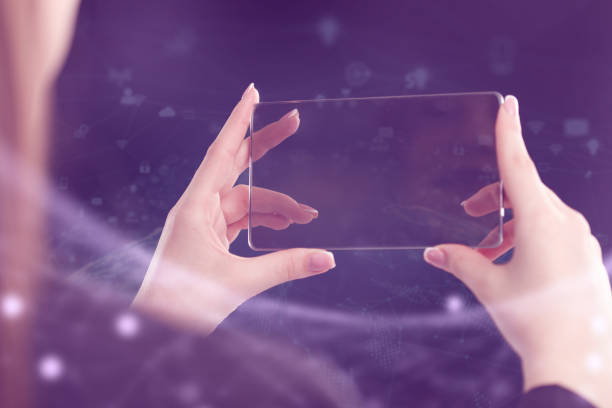 istock Business, technology, internet and network concept. Young businessman running on future virtual screen 1410981728