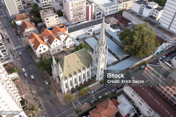 Ieclb Ascension Evangelical Lutheran Confession Community In The City Of Novo Hamburgo Seen From A Drone Stock Photo - Download Image Now