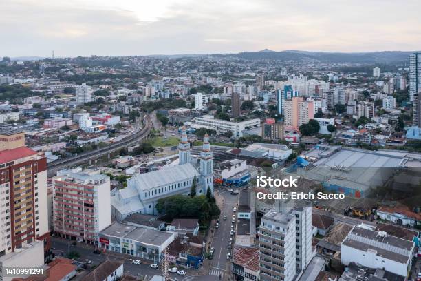 São Luiz Gonzaga Basilica Cathedral In The City Of Novo Hamburgo Seen From A Drone Stock Photo - Download Image Now