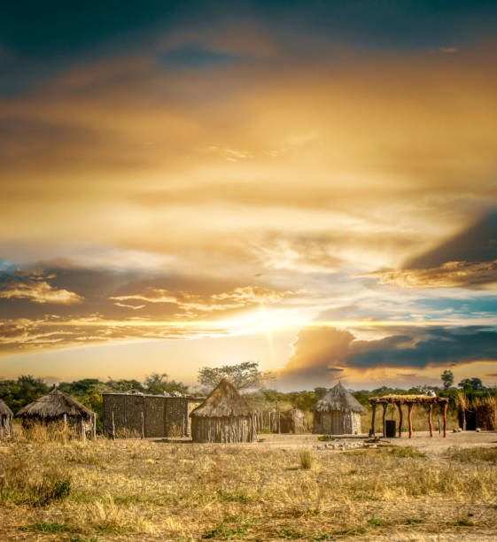 African village stock photo