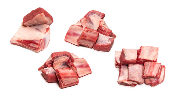 istock Raw beef ribs isolated on white background. 1410998182