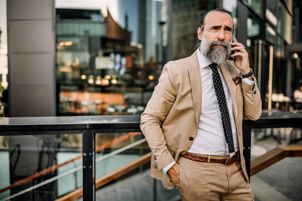 istock Classy senior in a city 1410999610