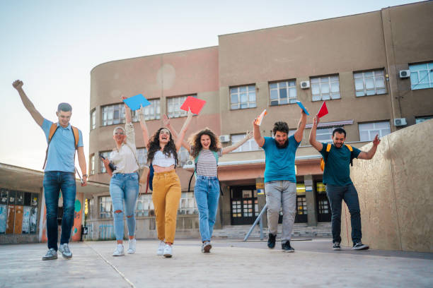 istock Students celebrating the end of a school year 1410999740