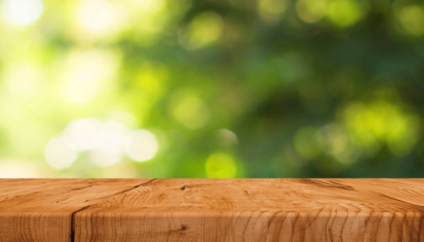 istock Wooden board against a blurred background. 3d rendering 1411000979