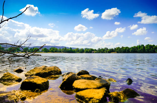 Waidsee near Weinheim. Small lake with surrounding nature.