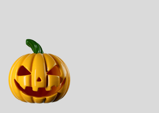 istock Autumn halloween yellow scary pumpkin 3d illustration 1411004437