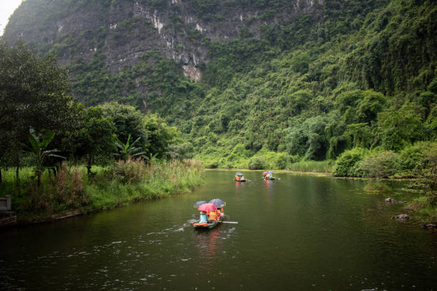Boat ride in Tam Coc, Vietnam.