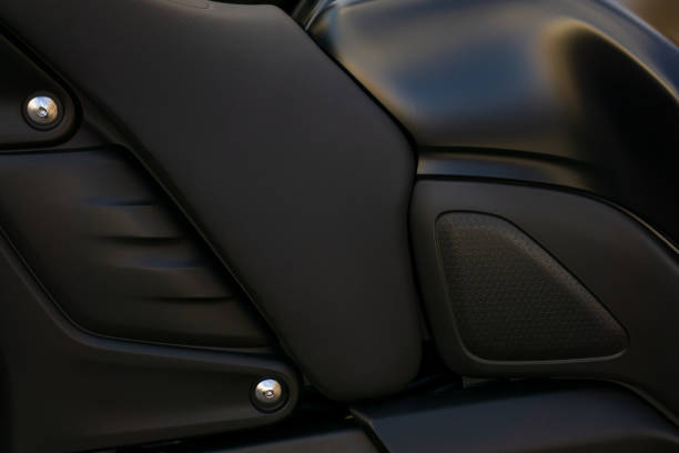istock Stylish black background motorcycle detail 1411007681