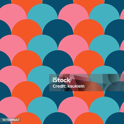 istock Scallop background design. Fish tail, scale seamless pattern 1411009647