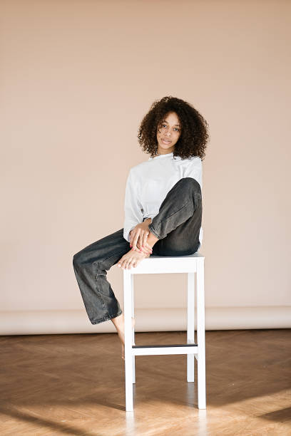 istock Studio portrait african american girl 1411010084