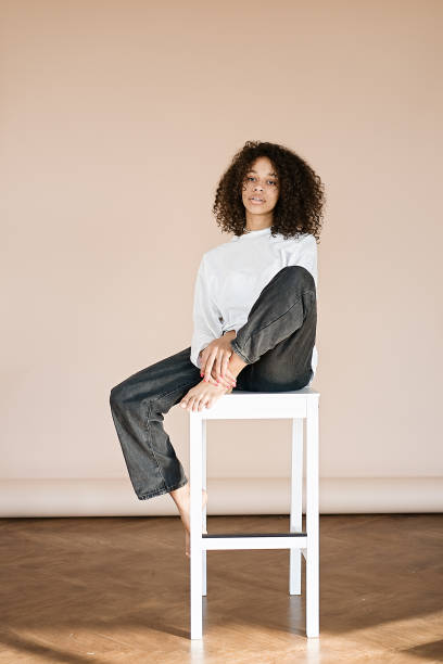 istock Studio portrait african american girl 1411010152