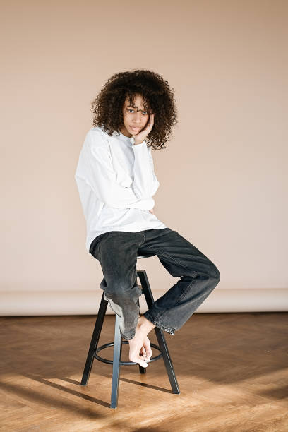 istock Studio portrait african american girl 1411010214