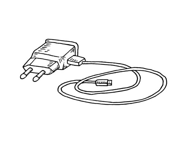 Computer Chargers Drawing Reference 830+ Drawing Of Mobile Phone Charger Stock Photos, Pictures & Royalty ...