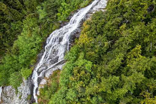 Nature and environment backgrounds.  Aerial view of a waterfall.