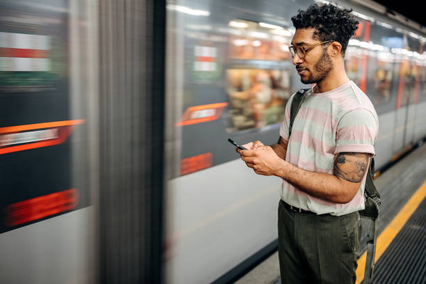 istock Solo traveler on a metro station 1411015035