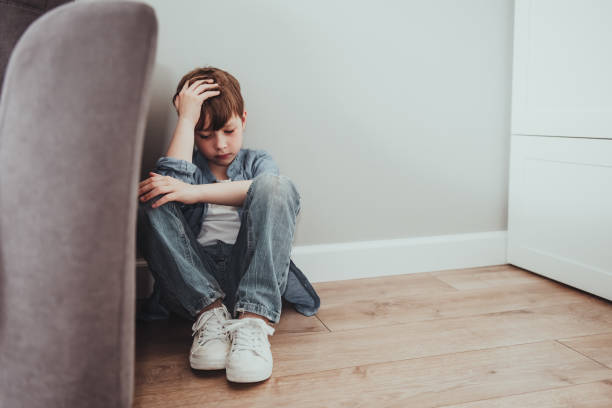istock Alone child boy fear stressful depressed emotion. Crying begging help.stop abusing domestic violence, person with health anxiety, people bad frustrated exhausted feeling down 1411015860