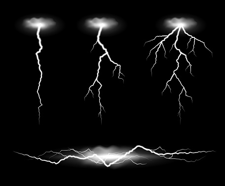 lightning strobes design elements set