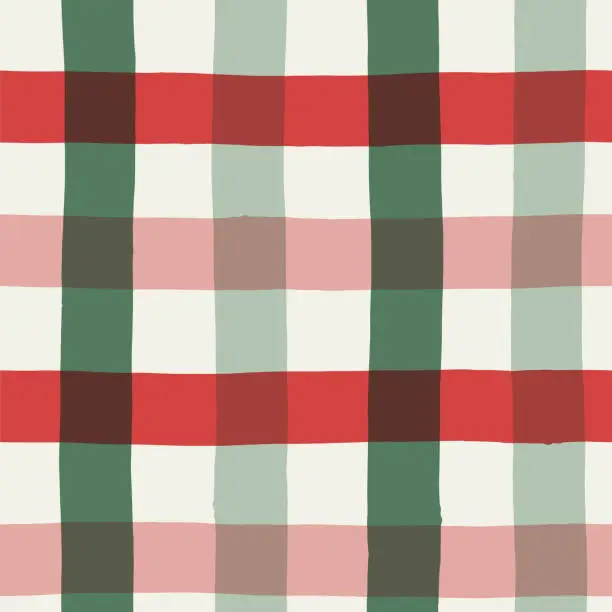 Vector illustration of Christmas Tartan seamless Pattern.