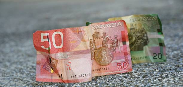 istock canadian dollars banknote on concrete background. 1411019605