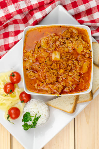 istock Stuffed pepper soup in bowl 1411020548