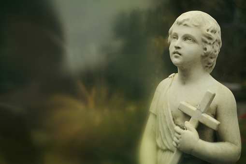 old cemetery,  marble statue, funeral