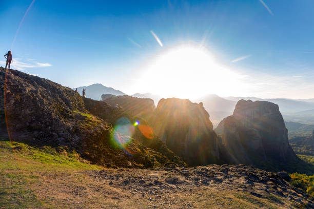 istock The view on Kalabaka valley during sunset from miraculous monastery on rock formation, Meteora, Greece, beside the Pindos Mountains. 1411025982