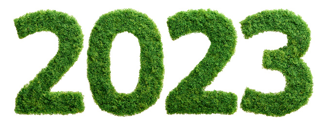 2023 is a good year for growth in environmental business. Grass growing in the shape of year 2023.