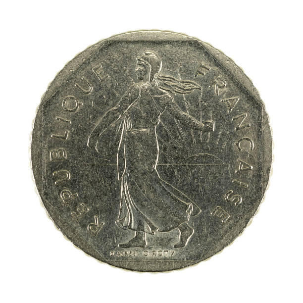 istock 2 french franc coin (1980) reverse isolated on white background 1411031854