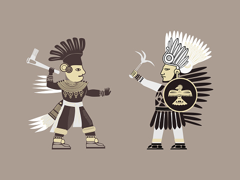 guerrero azteca izado vector gratis | AI, SVG y EPS