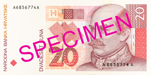 20 croatian kuna bank note obverse