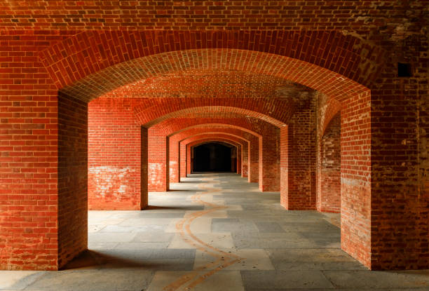 istock Corridor at Fort Point fortification under the Golden Gate Bridge, San Francisco 1411035437