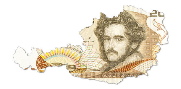 istock 20 austrian schilling bank note in shape of Austria 1411036419