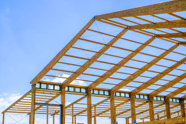 istock new wooden gable at a hall 1411043795