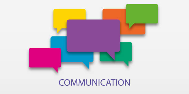 istock Vector illustration of communication concept. Word communication with colorful dialog speech bubbles. Paper cut style on white isolated background. Community concept 1411047099