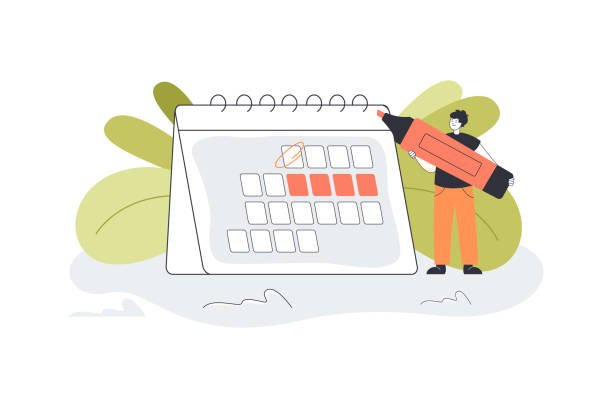 istock Appointments schedule, business events in calendar for employee 1411050629