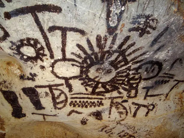Photo of Prehistoric wall painting in cave Magura, Bulgaria