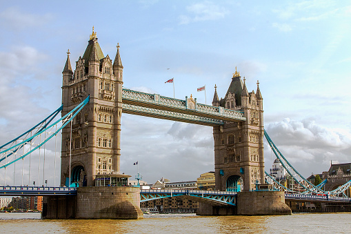 this London city bridge over the River Thames is one of the most recognizable places in England and its capital