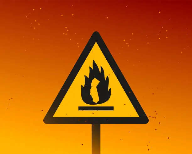 Vector illustration of Warning of wildfires in California