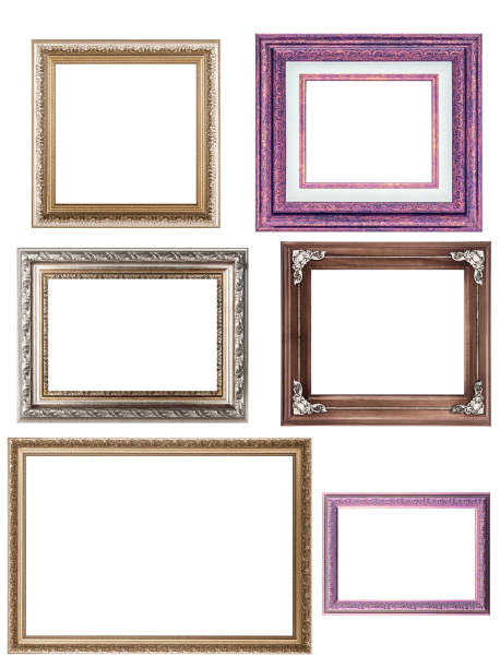 istock Collection of various antique frames on white background 1411060602