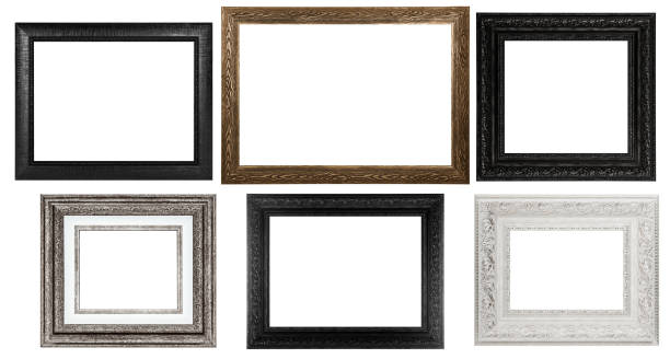 istock Collection of various antique frames on white background 1411060702