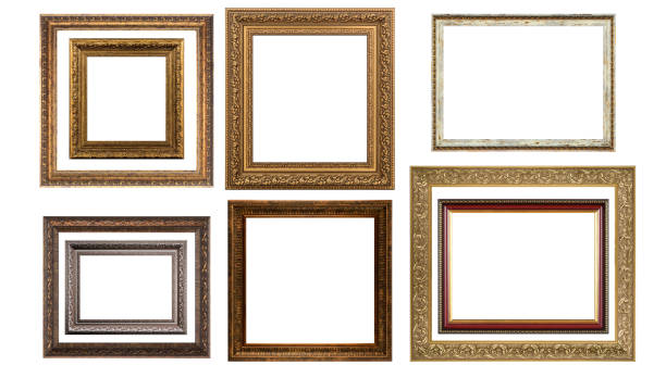 istock Collection of various antique frames on white background 1411062181