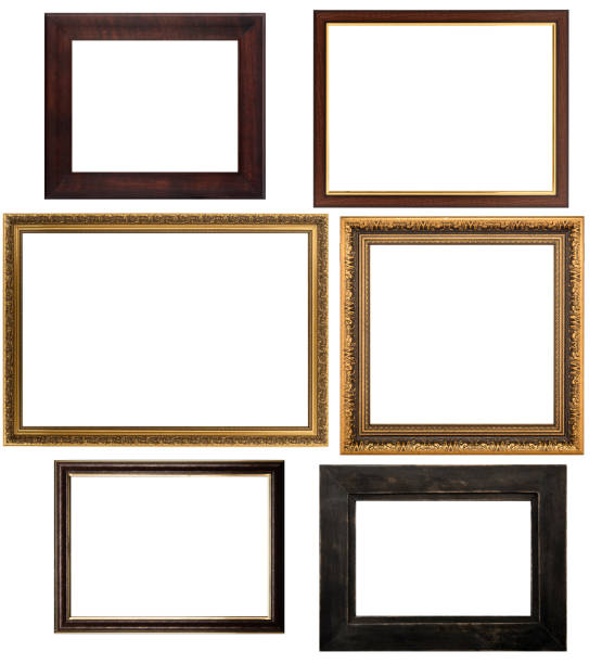 istock Collection of various antique frames on white background 1411062223