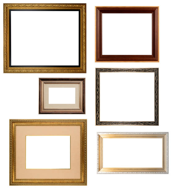 istock Collection of various antique frames on white background 1411062584