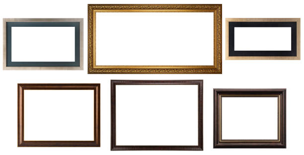 istock Collection of various antique frames on white background 1411062594