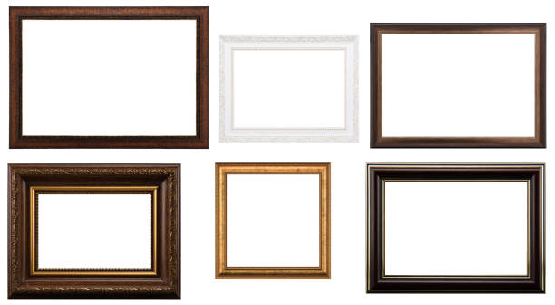 istock Collection of various antique frames on white background 1411063177
