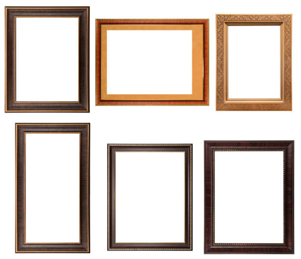 istock Collection of various antique frames on white background 1411063197
