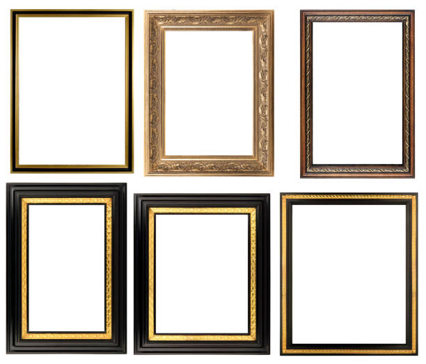 istock Collection of various antique frames on white background 1411063198