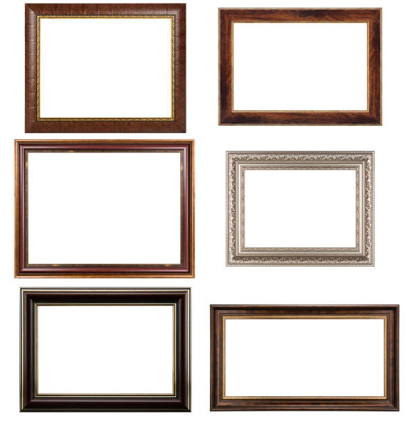 istock Collection of various antique frames on white background 1411063295