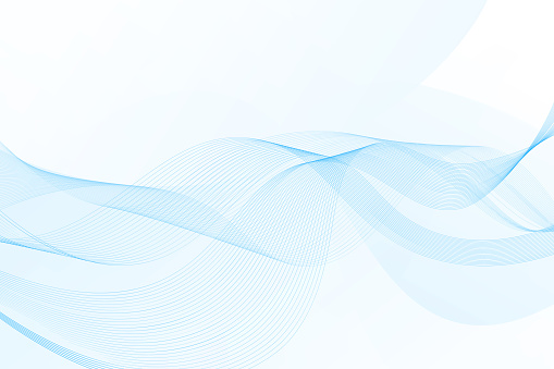 Abstract vector horizontal background. Thin net of smooth wavy blue lines, design element, veil imitation.